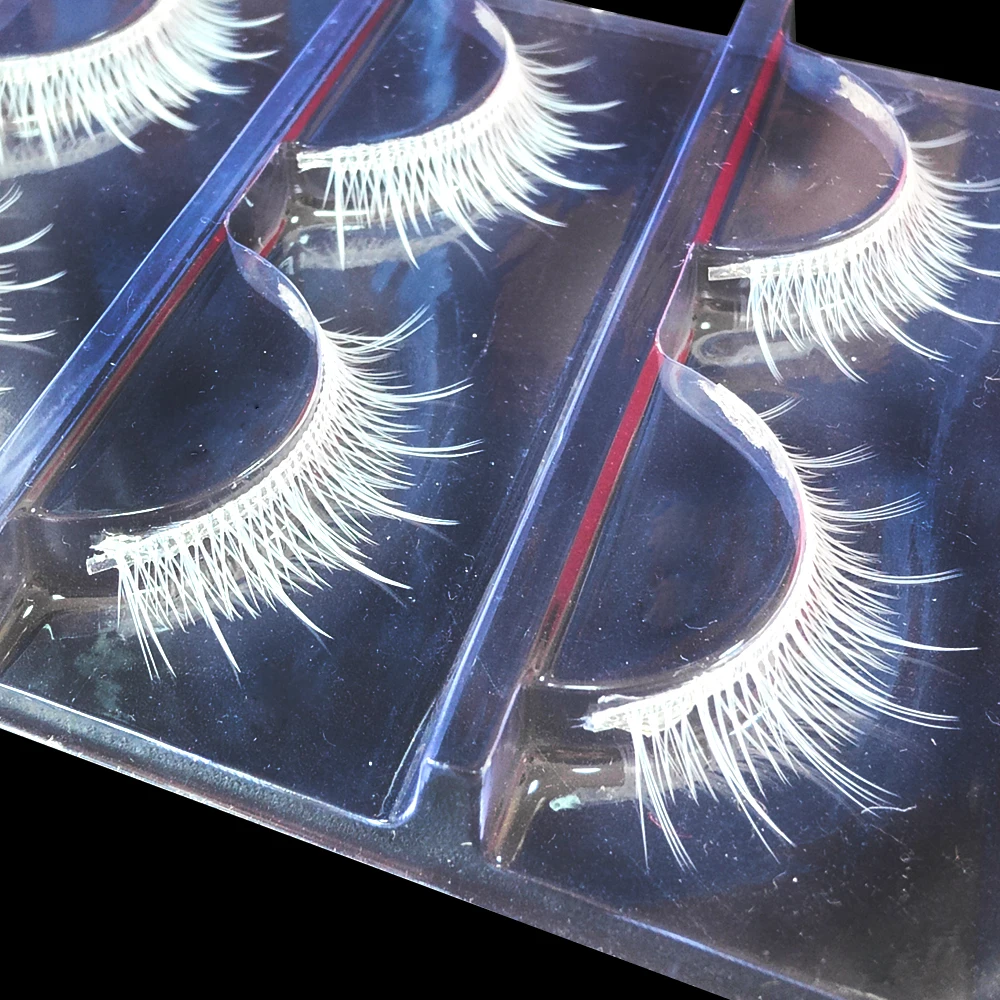 3 pary bajkowy styl białe rzęsy naturalnie wyglądające krótkie białe rzęsy przedłużanie Cosplay komiks Halloween pokaż kolor rzęs