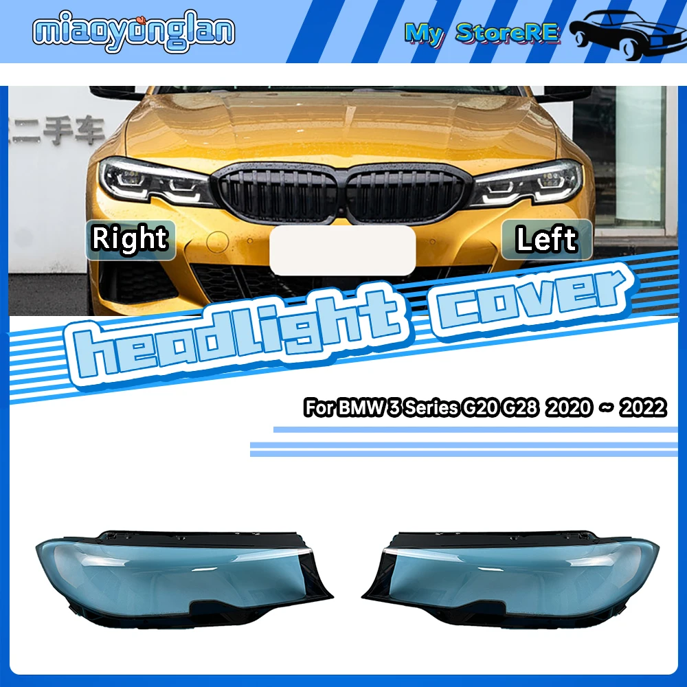 

For BMW 3 Series G20 G28 320i 330i 325Li 2020 2021 2022 Headlamp Cover Transparent Lampshade Headlight Shell Lens Plexiglass