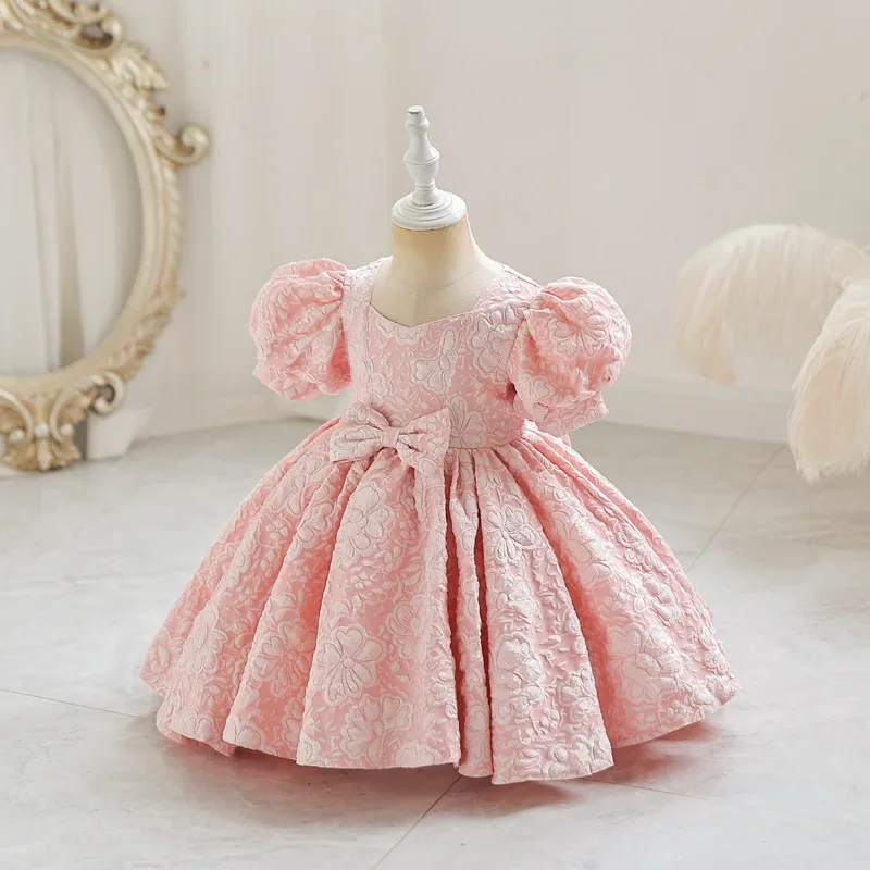 New Kid Performance Inspired Puff  Skirt Children Dress Party Lace Up Wedding Translucent Party Skirt Metallic Bat Dress Girl