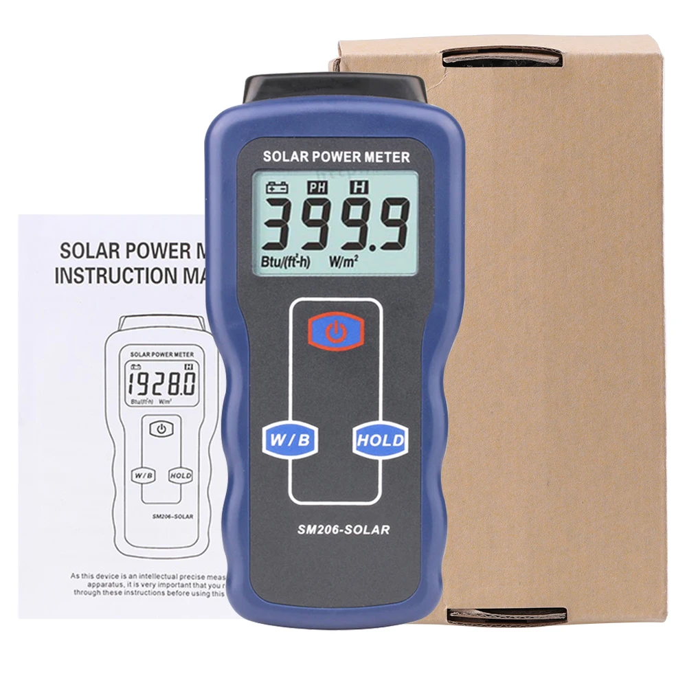 RZ Misuratori di Potenza Misuratore di Luce Solare Mini Solare Caricabatterie Lipo Bordo di Radiazione Solare Tester 0.1-1999.9 Lux di Alimentazione Solare meter SM206