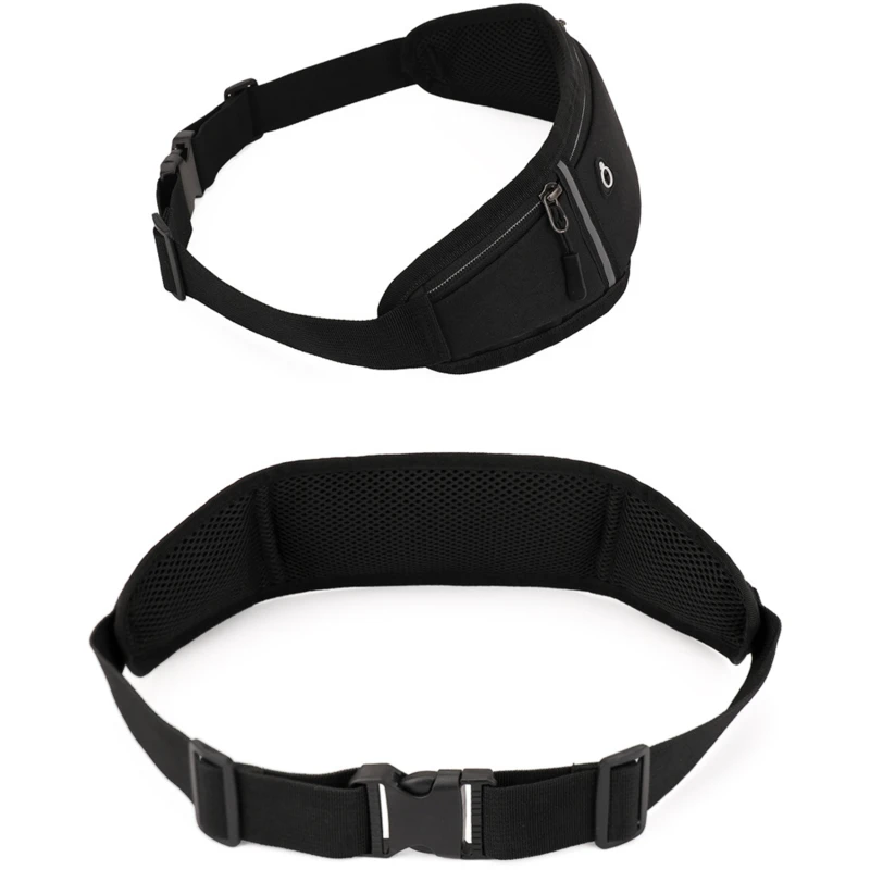 Running Waist Bag Lightweight Waterproof Reflective Strip Waist Fanny Pack Gym Sports Running Waist Bag Adjustable Elastic Strap