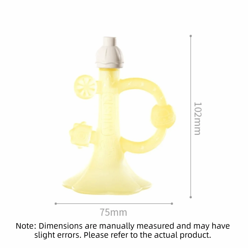 New Food-Grade Silicone Small Horn Teether Ergonomics BPA Free Silicone Chewable Anti-Drop Chew Infant Teething