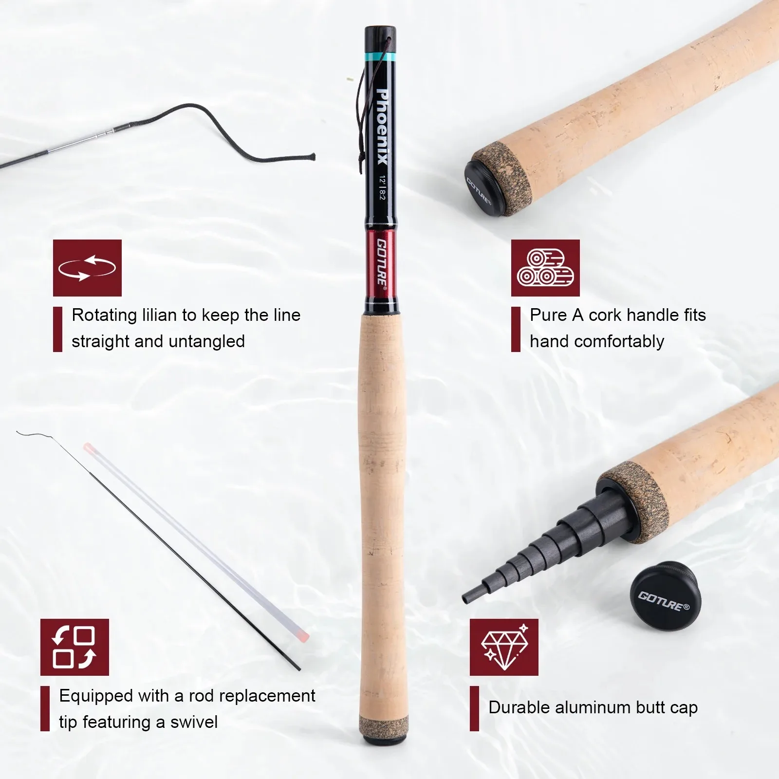 Goture Fly Fishing Rod Combo Ultralight Tenkara Rod with Flies, Tippet, Line, Tackle Backpack Full Set for Trout Stream Fishing view 3