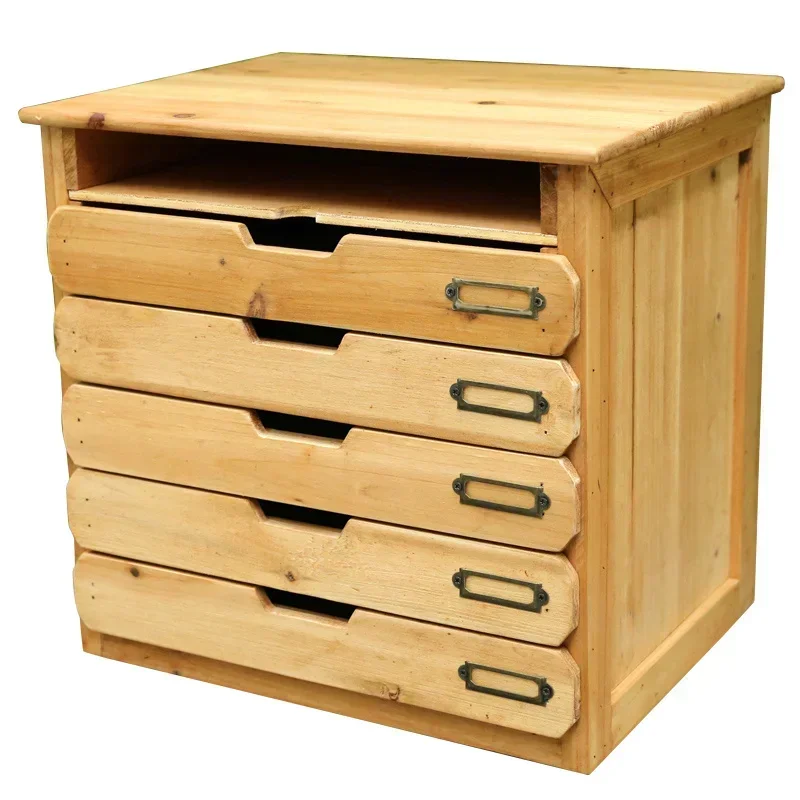 Japanese Wooden Office Desk Face File Stationery Storage Box Home Bedroom Multi Layer Classification Drawer Type Solid Wood