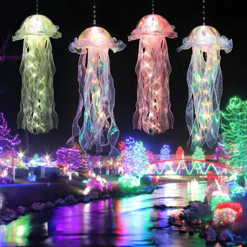 

Kawaii Jellyfish Lamp Portable Flower Bedroom Night Light Girl's Room Atmosphere Decor Home Decorative Lamp Wedding Decoration