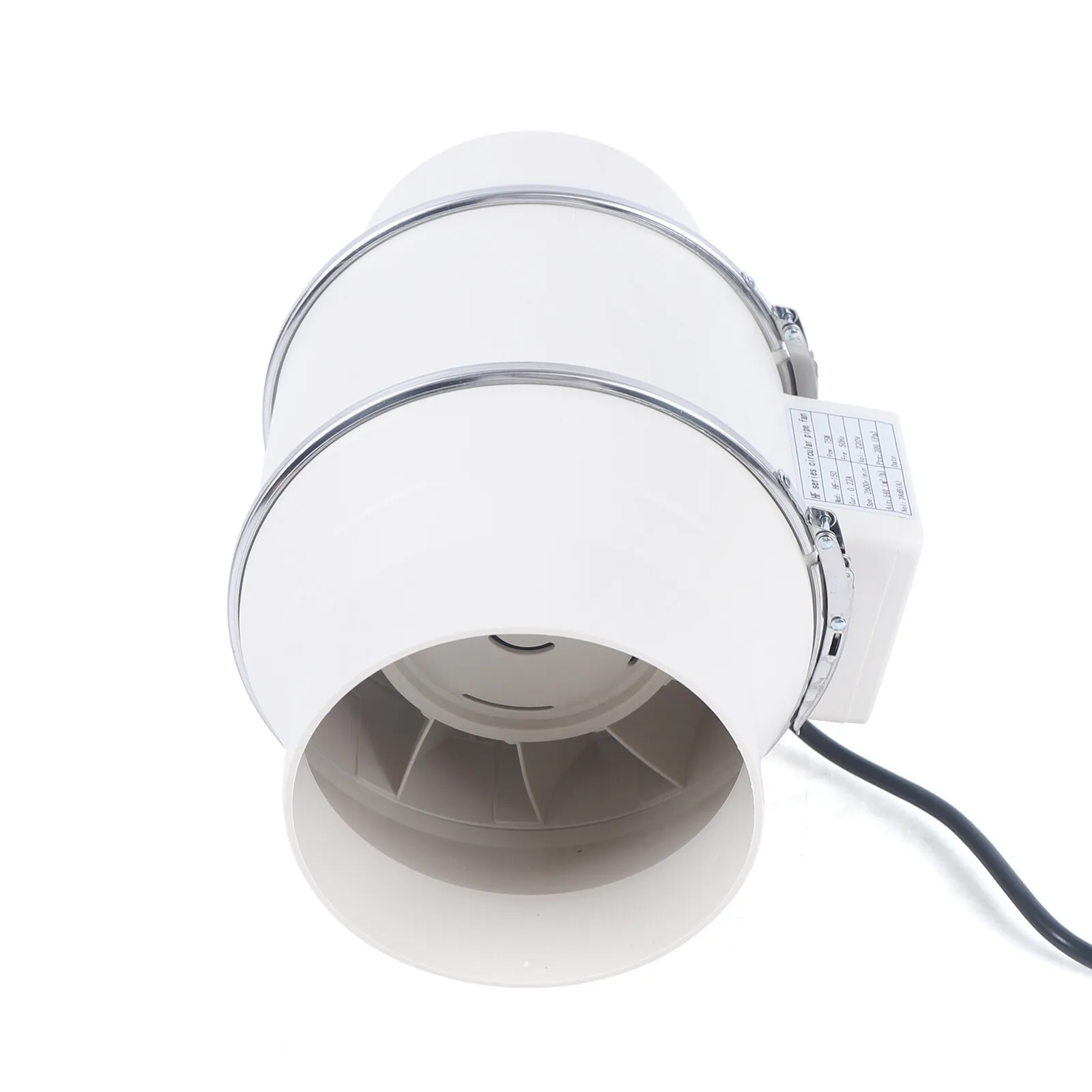 

150mm Inline Duct Fan White Ventilation Exhaust Fan for Bathroom Kitchen Grow Tent Easy Install Clean Detachable Design