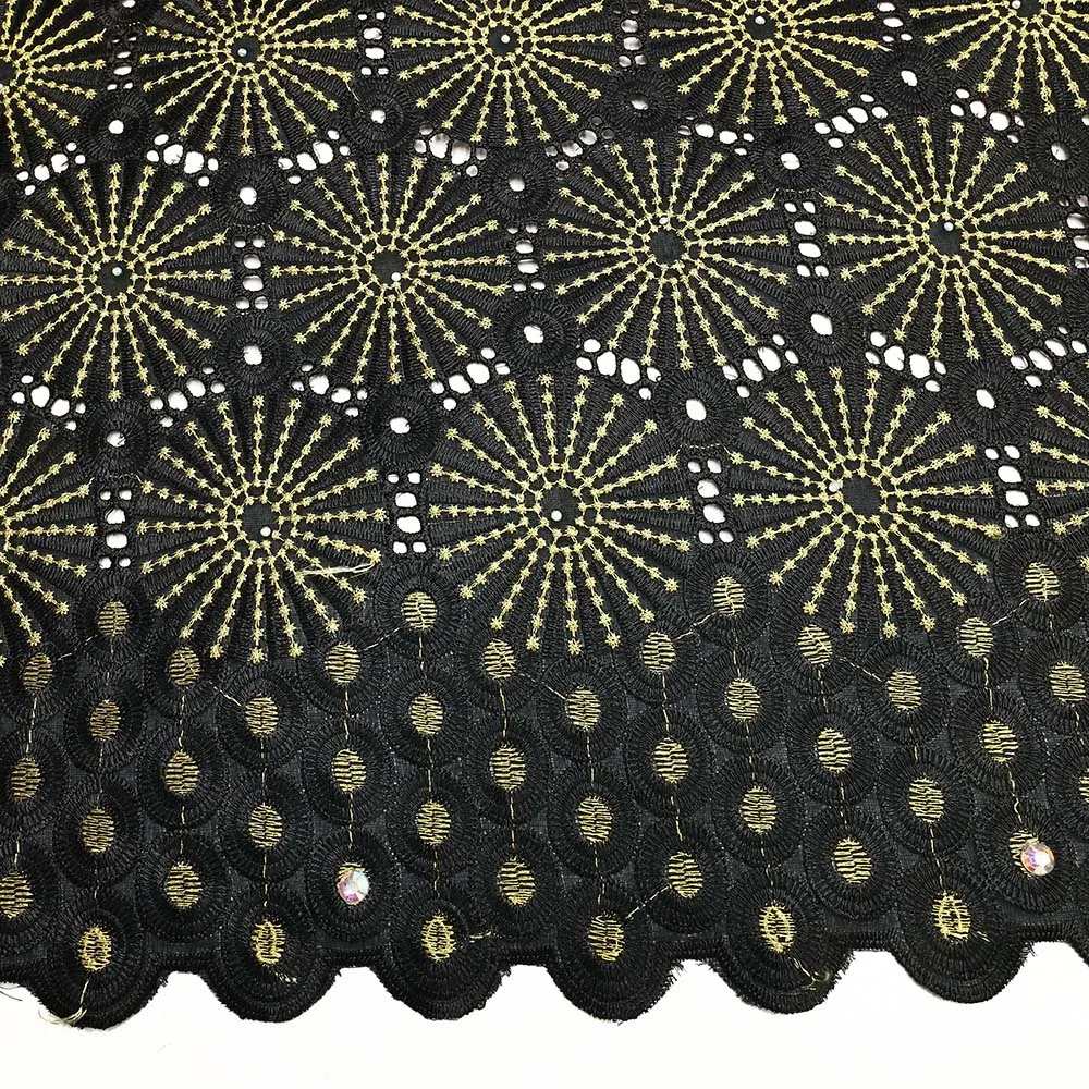 Fashion Dry Cotton Swiss Voile Lace Fabric High Quality 2024 Nigerian Party Stone Embroidery Polish Lace African Lace Fabric