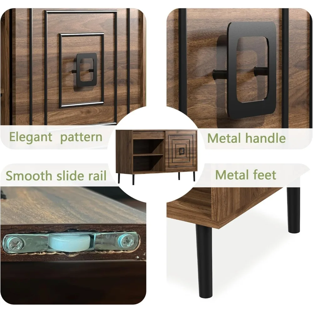 Exquisite Sideboard Buffet Cabinet with Storage, Accent Storage Entryway Table, Large Wood Accent Coffee Bar with Drawers and Sh