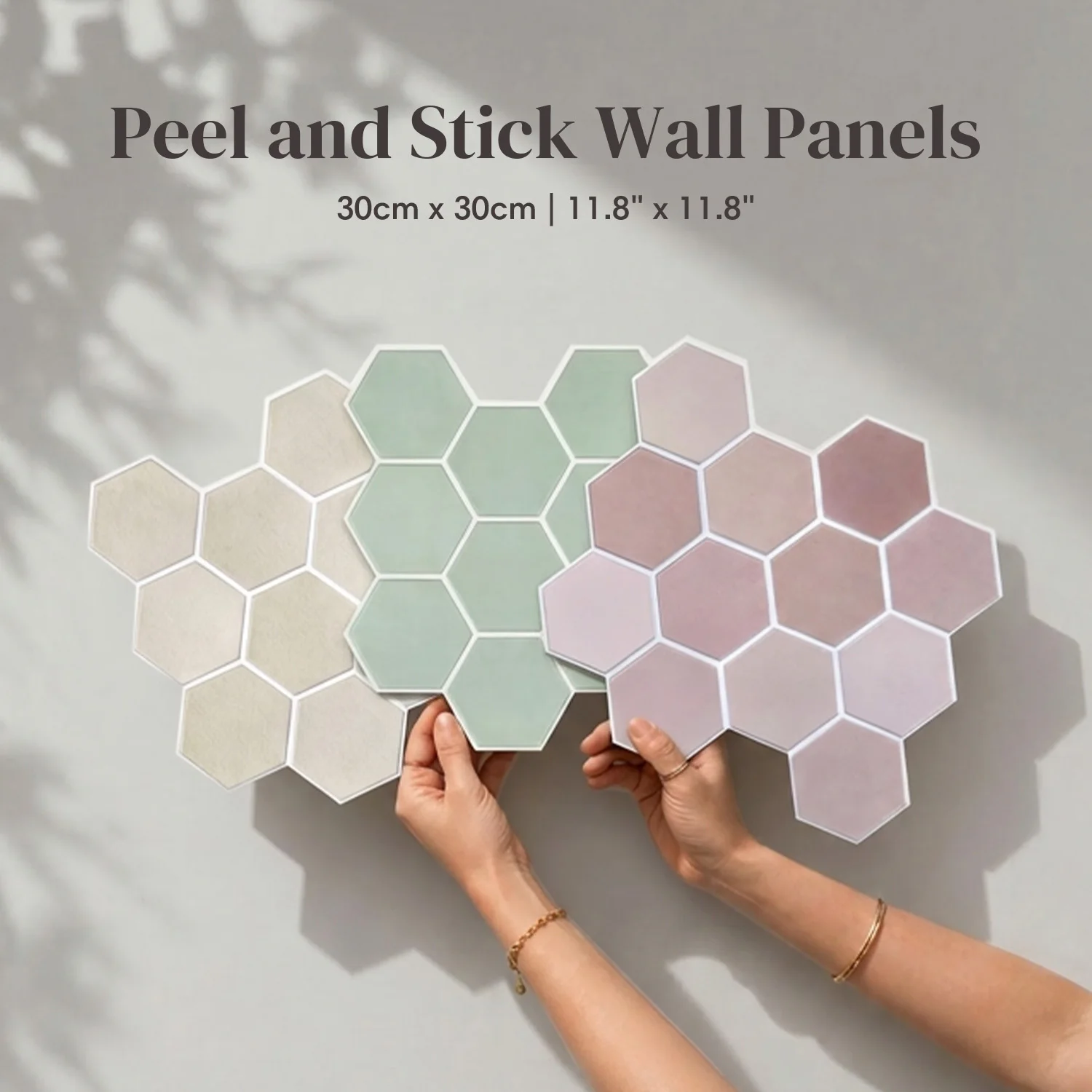 10PCS Hexagonal Geometric 3D Wall Panels, Self-Adhesive PVC Wall Tiles, Easy DIY Installation, For Living Rooms and Bedrooms