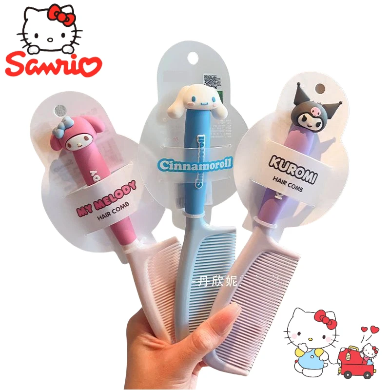 

Sanrio Hello Kitty Cartoon Cute Comb Creative Kawaii Female Home Portable Hair friendly Ponytail Comb Anime Gift Wholesale