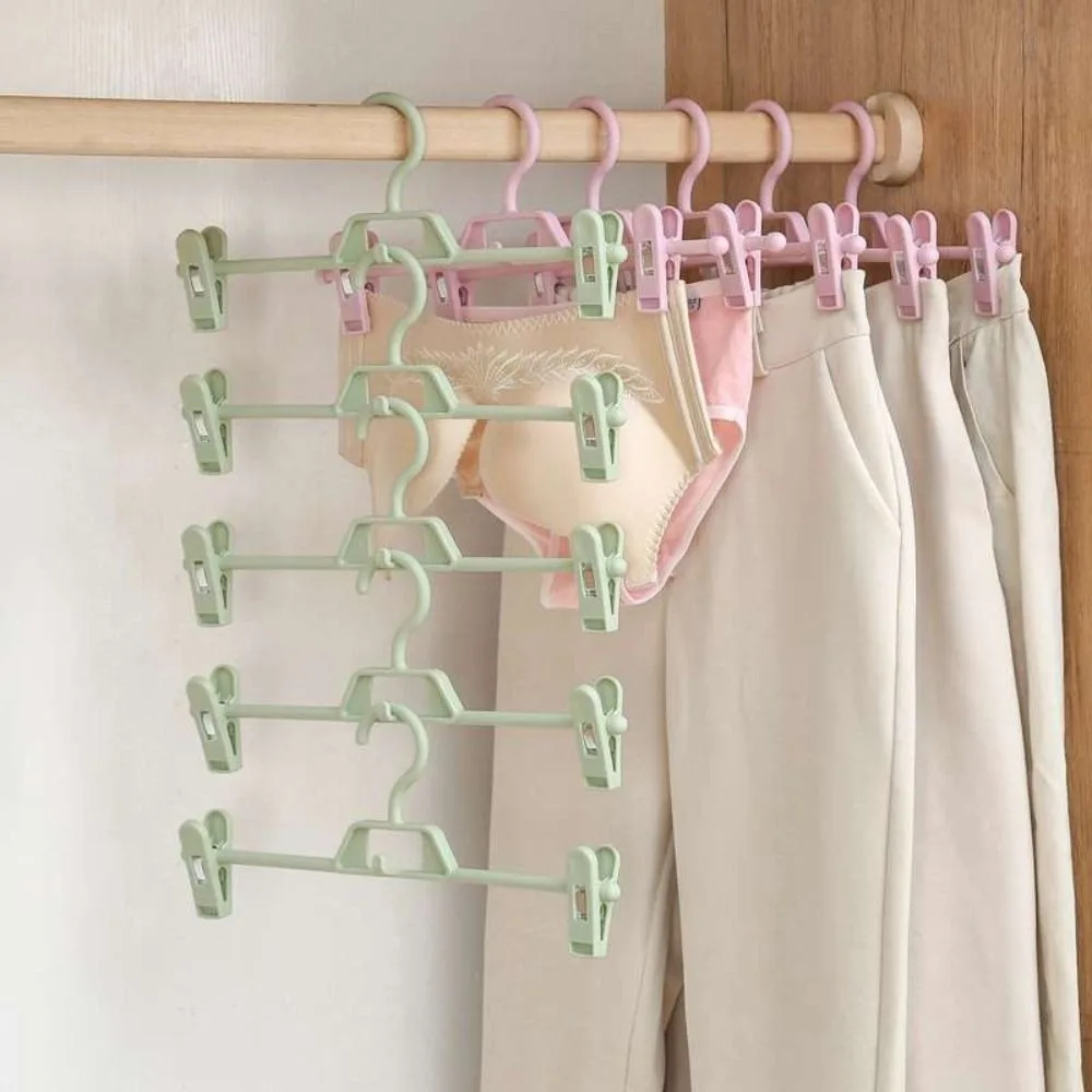 5PCS Skirt Peg Hanger Adjustable Trouser Clips Save Space Hangers Non-Slip Fix Clip Hanger Skirt Peg Hangers Wardrobe Organizer