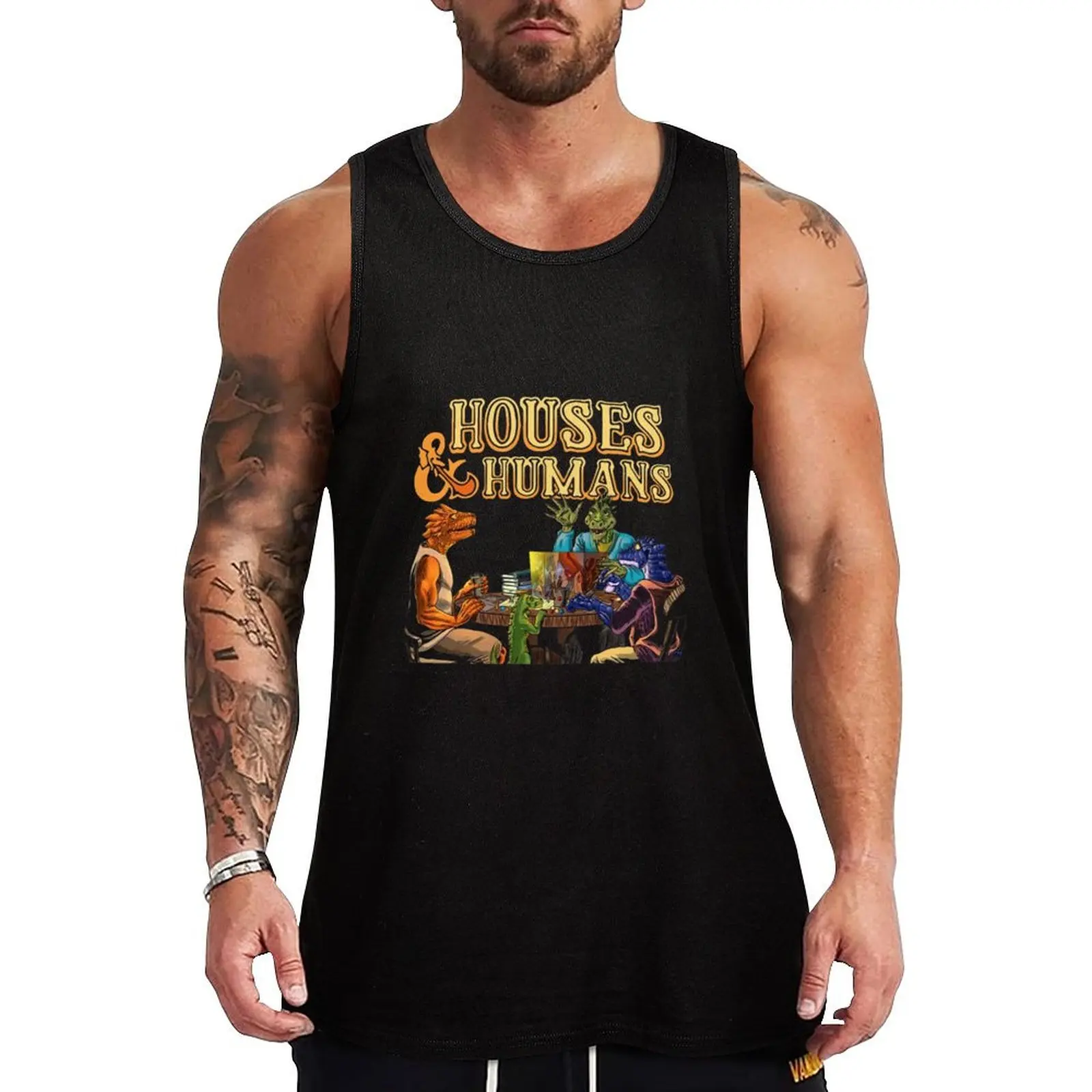 

Houses and Humans, Funny Dungeons Classic . Tank Top gym t-shirts man gym clothing men clothes