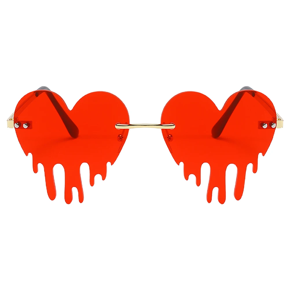 

Colorful Heart Shaped Sunglasses Drip Women Frameless Lightweight Fashion Beach Eyewear Stylish Glasses For Travel Outdoor