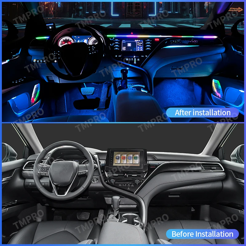 Applicable for 2018-2023 Toyota Camry Car Ambient Lights Automotive Interior Decoration64 Colors LED Safety assistance systems