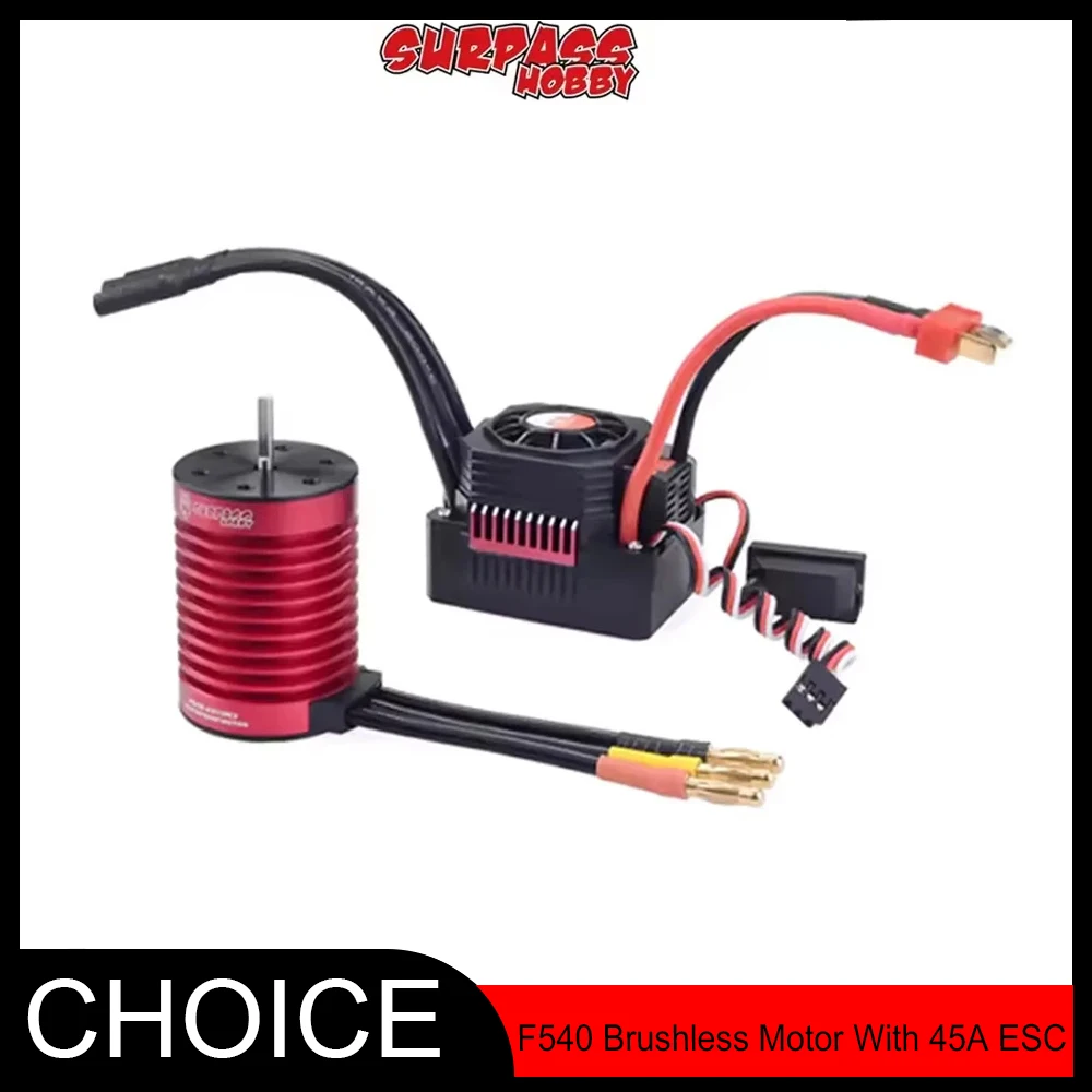 

SURPASS HOBBY KK Waterproof Combo F540 3000KV 3300KV 4370KV Brushless Motor & 45A Brushless ESC for 1/10 RC Car/Tamiya Redcat