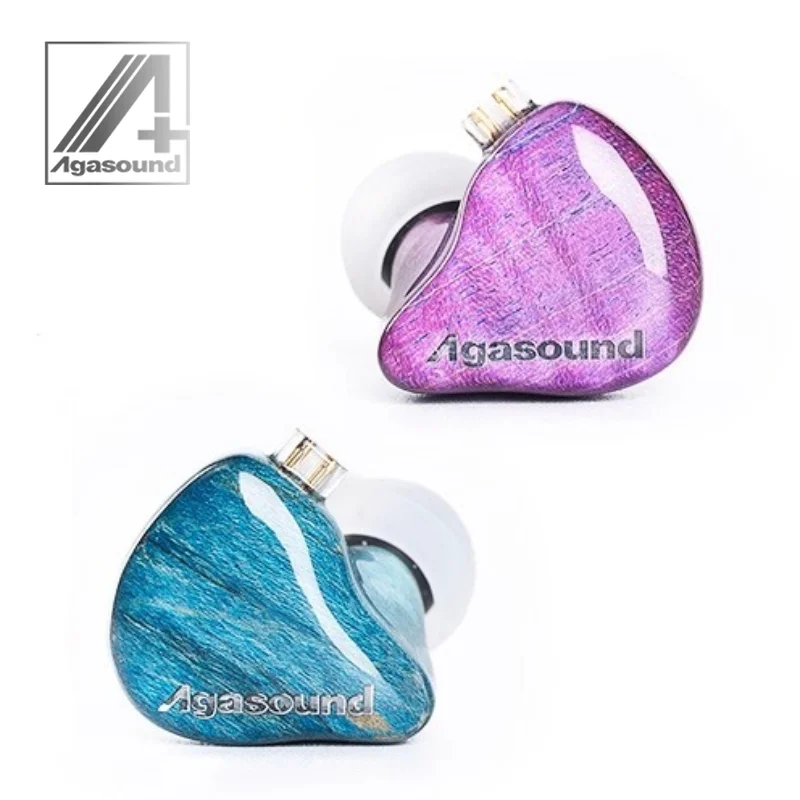 Agasound artista colorido madera HiFi auricular equilibrado doble magnético dinámico en la oreja Monitor con cable auriculares música auriculares