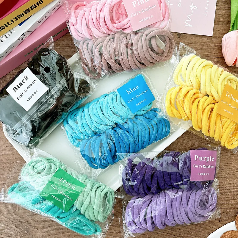 

Hair Scrunchies 50pcs Ombre Terry Cloth Hair Ties Gentle No Damage Elastic Ponytail Holders for Women Girls