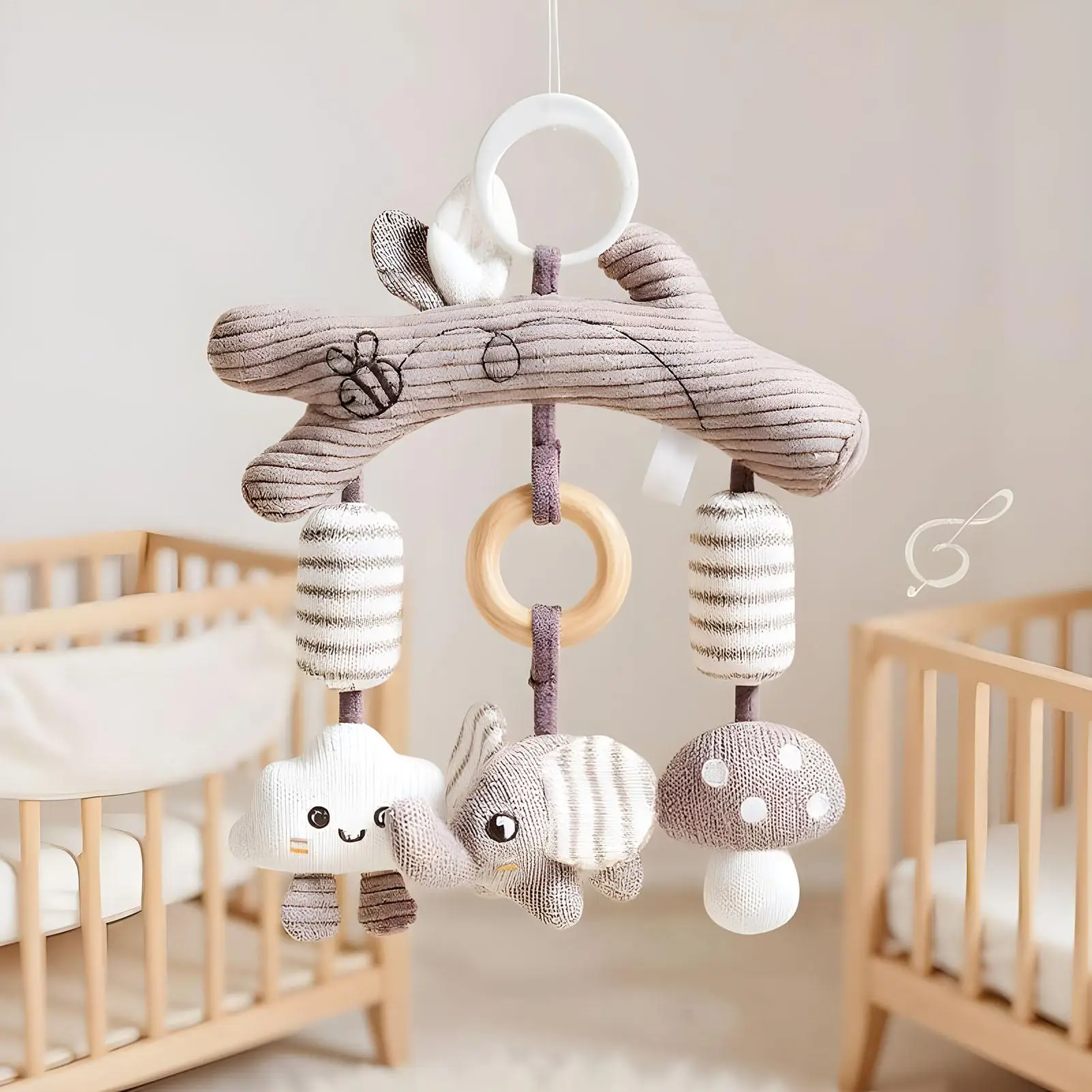 カーシートおもちゃ、ベビーカーおもちゃ、吊り下げ式ウィンドチャイム、男の子と女の子のための学習アクティビティ、ベビーベッド、屋外公園、旅行、休暇