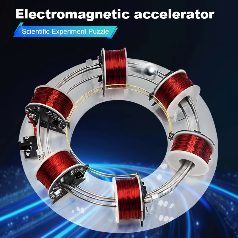 

6-Coil Circular Accelerator Electromagnetic Cyclotron Electromagnetic Accelerator Ring Toys Science Experiment