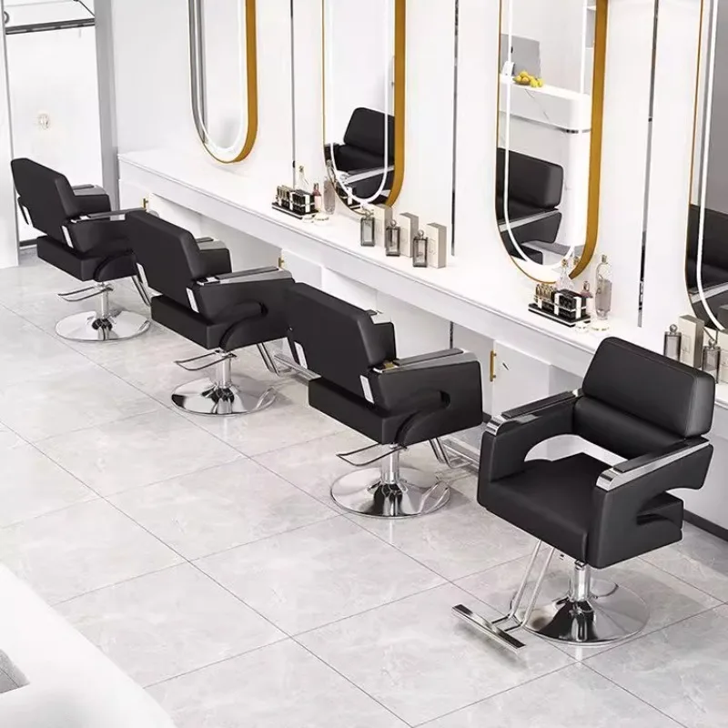 

Ergonomic Rolling Professional Aesthetic Backrest Portable Barber Chair Adjustable Economic Friseurstuhl Hairdressing Furniture