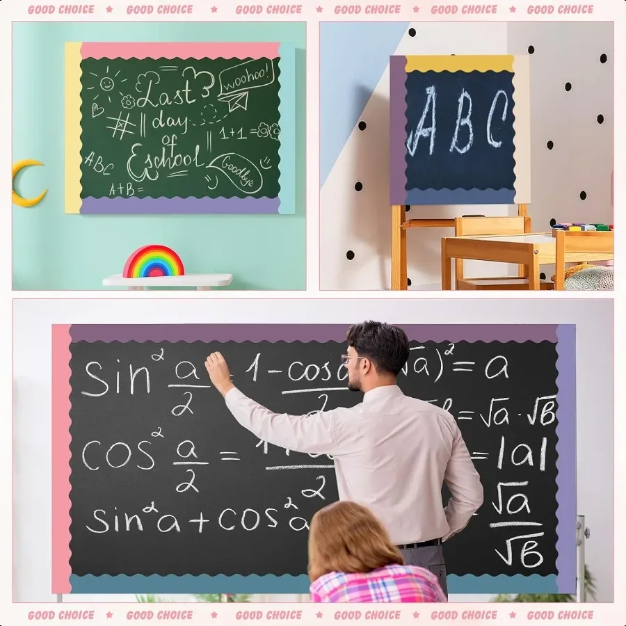 Zhanmai 12 ม้วน 594ft ห้องเรียน Bulletin Board ชุดตกแต่งห้องเรียนที่มีสีสันเส้นขอบสําหรับ Bulletin Board สําหรับฤดูร้อนกลับ t