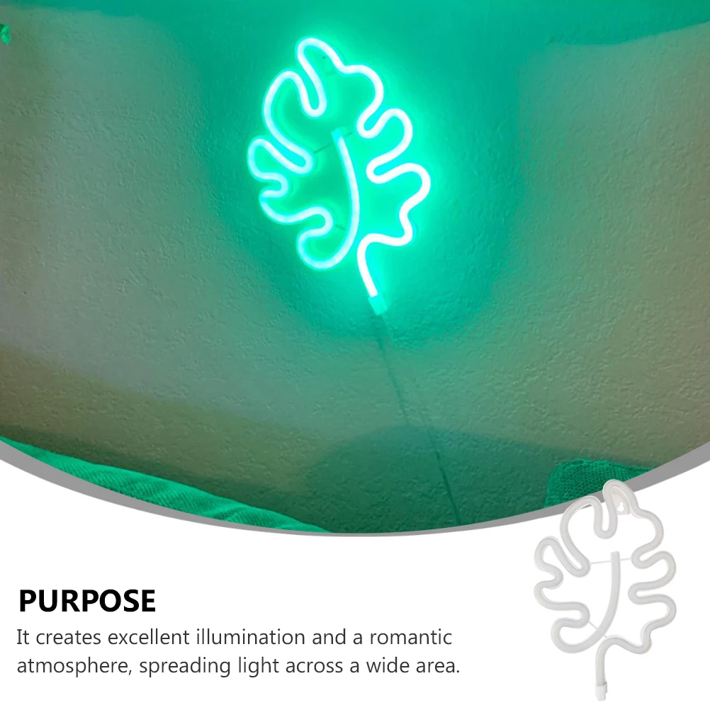 

Led Night Monstera Shape Eco-Friendly Wall Floor Ceiling Decorative Lamp Usb Powered Romantic Bedroom Neon Green Leaf Light