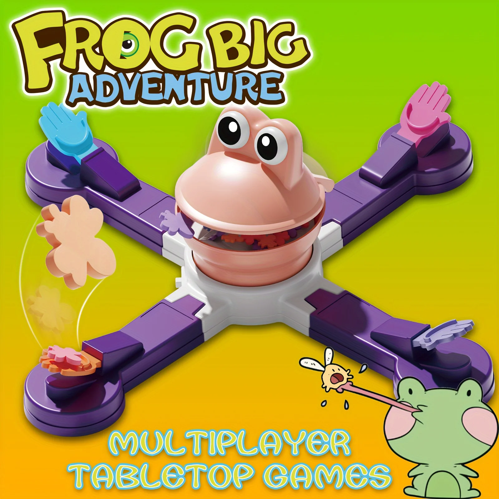 New 1-4 Players Frog Feeding Crazy Checkerboard Game - Exciting And Competitive Family Game For Single Multiplayer Team Players