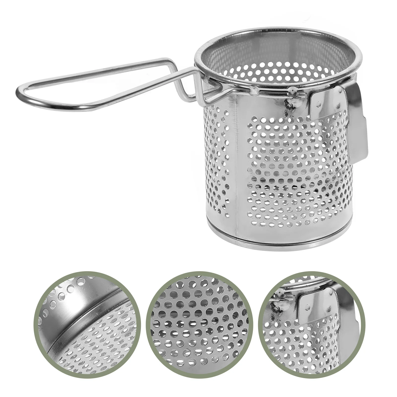 

Stainless Steel Hot Pot Side Colander Mesh Strainer Spoon Large Capacity Kitchen Noodle Strainer Basket Portable