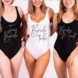 Bride To Be Swimsuits One-Piece Swimsuit Women Swimwear Mother Sister Squad Bachelorette Party Beachwear Bathing Suits