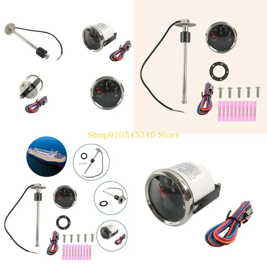 

U2JA Water Fuel Level Gauge Sensor 0~190ohm 2" (52mm) Meter Marine Boats Yacht Car Oils Liquid Tank FuelSender Unit Sensors