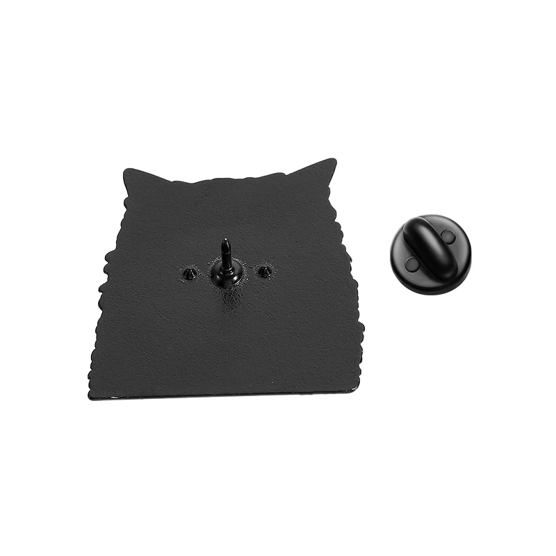 الكرتون مومباي القط المينا دبوس Kawaii كبير العينين الأسود القط دبابيس التلبيب على ظهره شارة مجوهرات هدية للأصدقاء مضحك #4