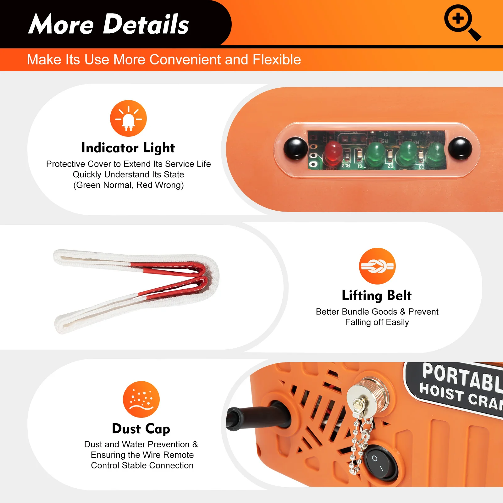 Electric Hoist Winch – 3-in-1 Functionality, 660/1100 lbs Lift, Rotatable Hook & Steel Rope, Ideal for Efficient Lifting