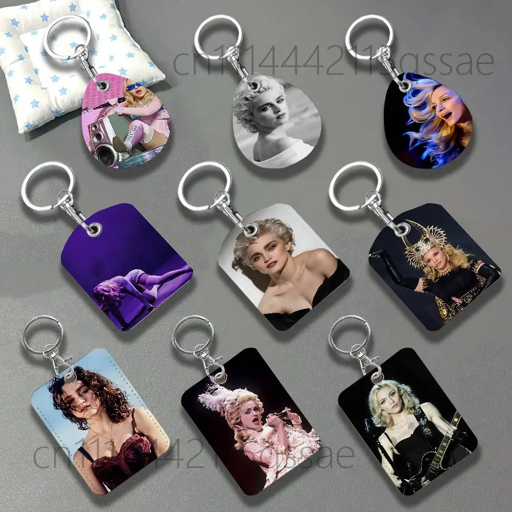 Confessions M-MadonnaS Singer Leather Keychain Card Holder For Airtag & Access Cards Modern Bus