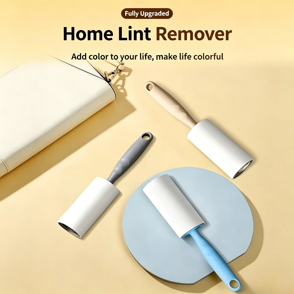 Portable Lint Roller, Tearable Sticky Paper Pet Hair Remover, Clothes Dust Cleaning Roller Brush for Clothing Furniture Carpet