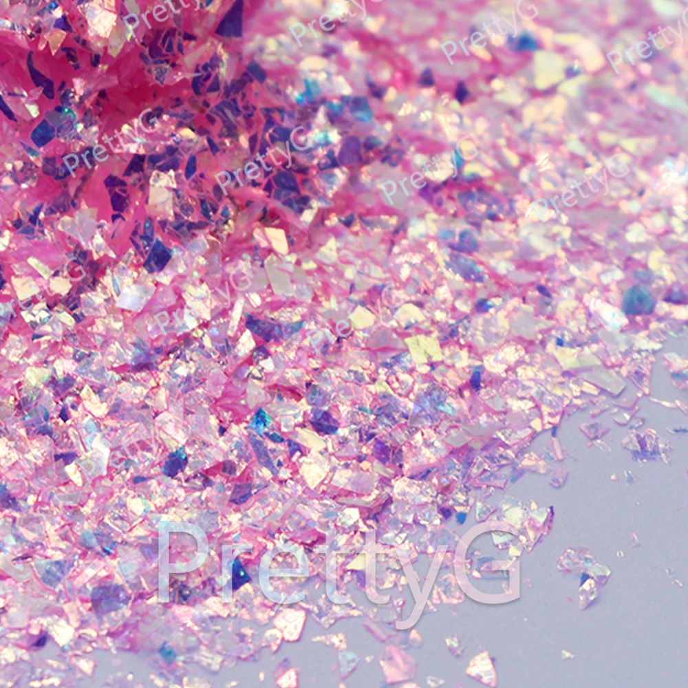 PrettyG Wholesale CS Rainbow Nail Irregular Shards Glitter Shape Aurora Sequins for Resin DIY Art Craft Nail Makeup Decoration