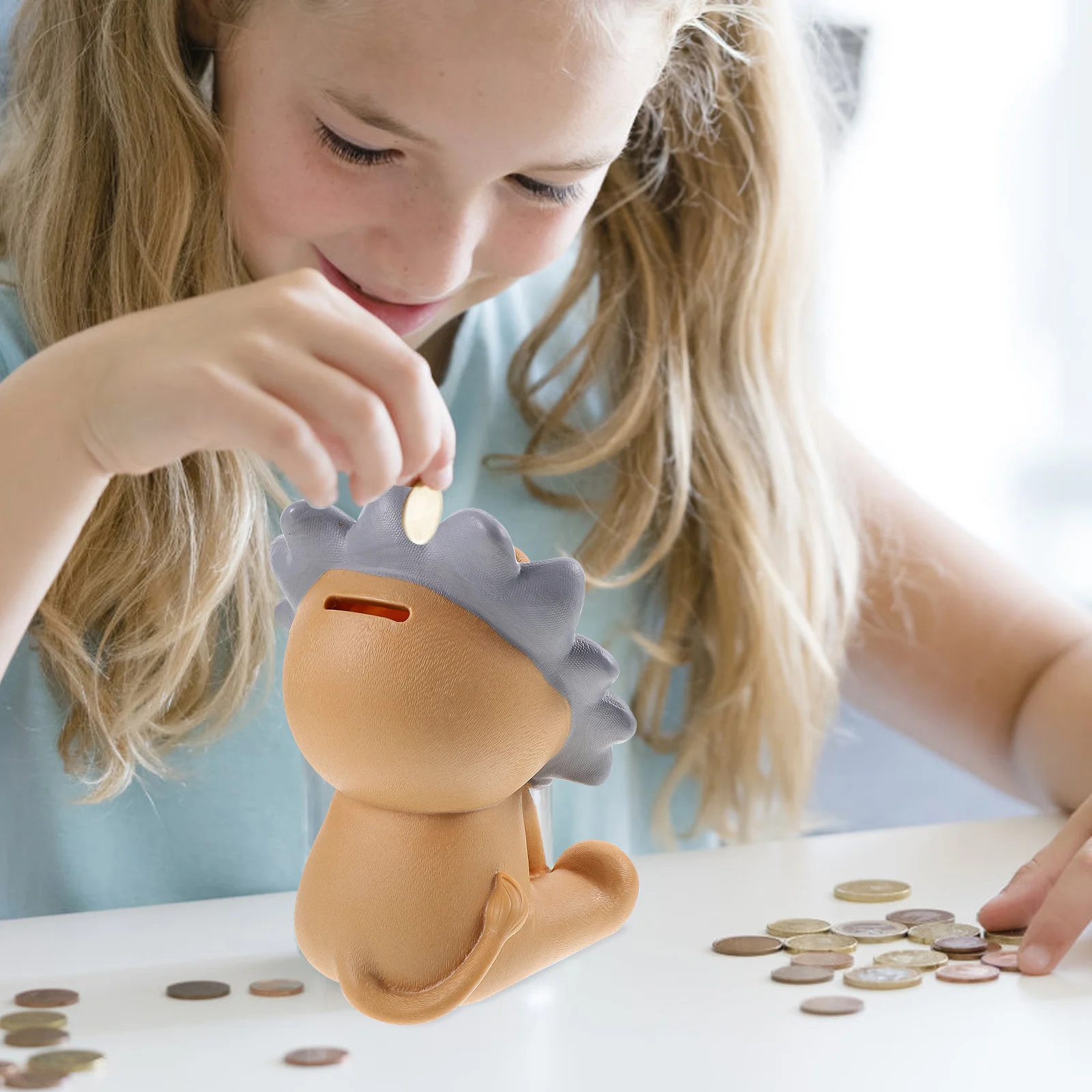 

Adorable Lion Coin Bank Kids Money Box Resin Bank for Children Birthday Gift Saving Pot Cartoon Animal Collector