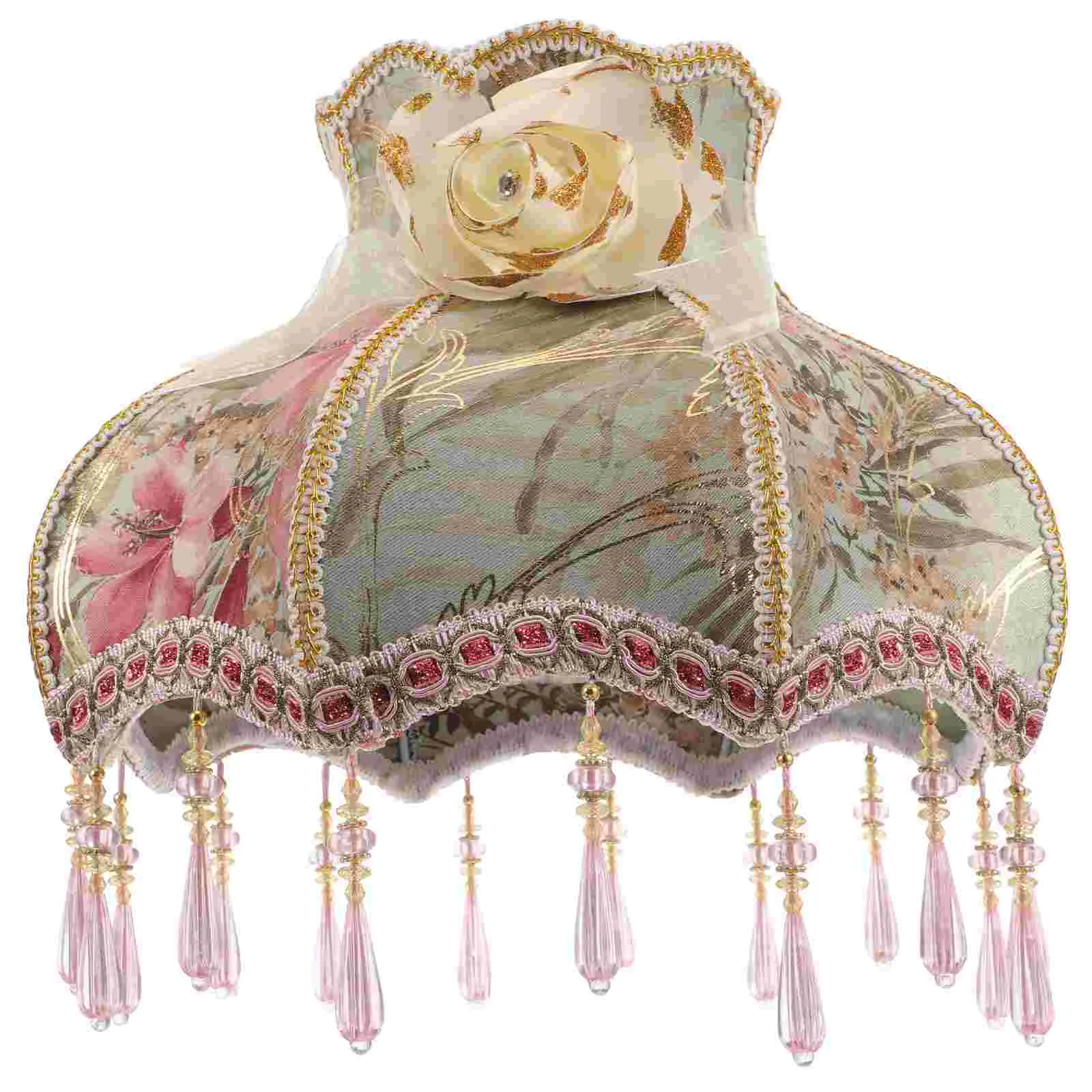 Imagem -05 - Estilo Europeu Lampshade Flor Table Lamp Cover Scallop Dome Abajur E27