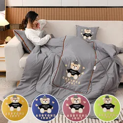 2 In 1 Portable Cushion Travel Pillow Blanket Quilt Foldable Pillow Sofa Bedding Blanket Home Decoration Air Conditioning Quilt
