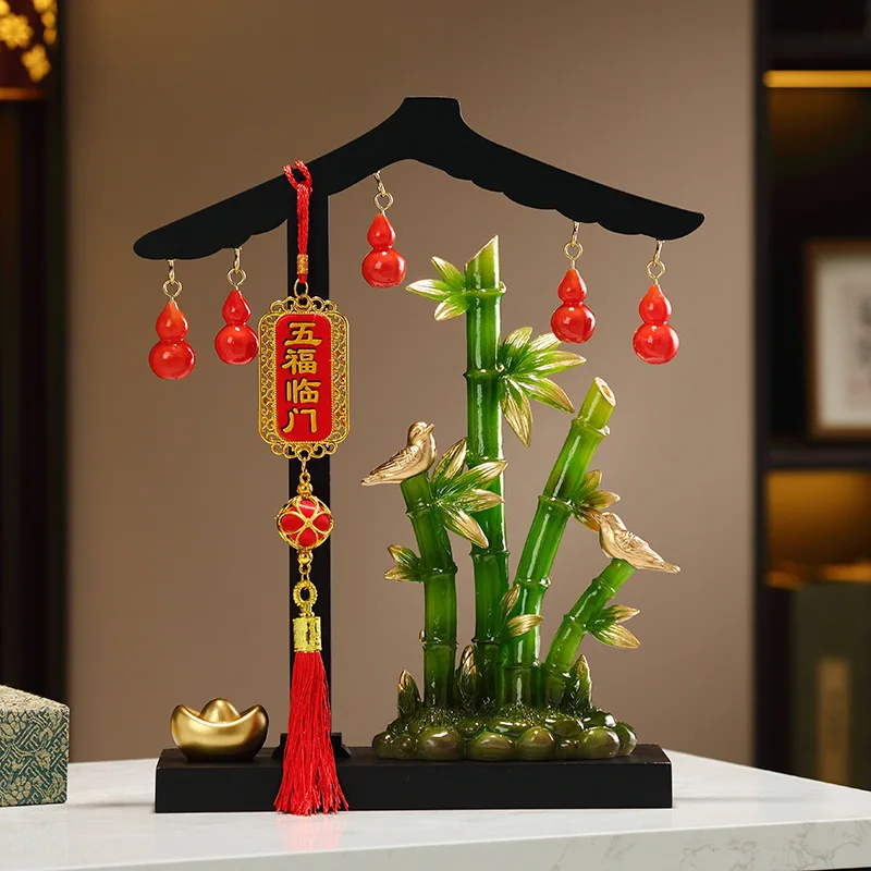 Creative imitation jade rising ornaments, home living room entrance jewelry, housewarming gifts, five blessings