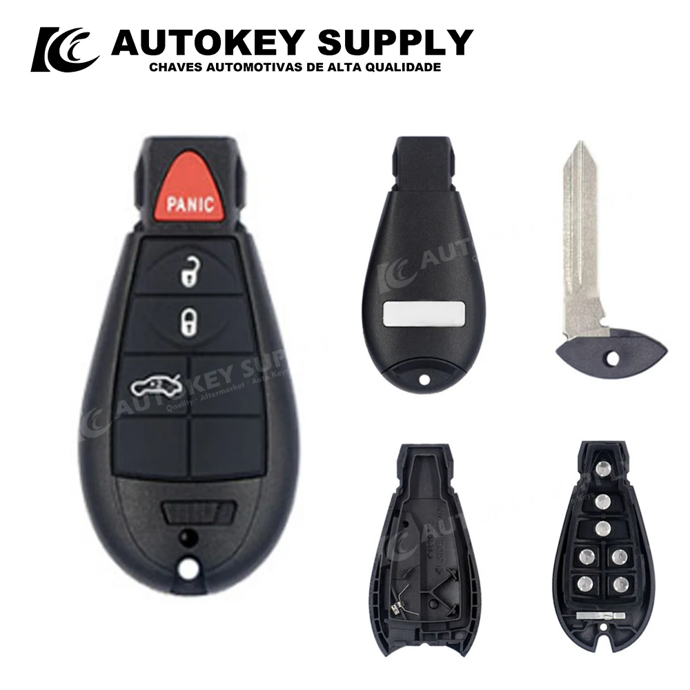 

ForJeep Smart Card Key Shell 4 Buttons (With Logo) Autokeysupply AKJPS165