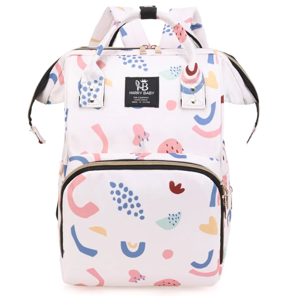 

Simple Print Mummy Bag Multi-function Korean Style Baby Diaper Organizer Handbag Baby Care Storage Nappy Backpack Outdoor