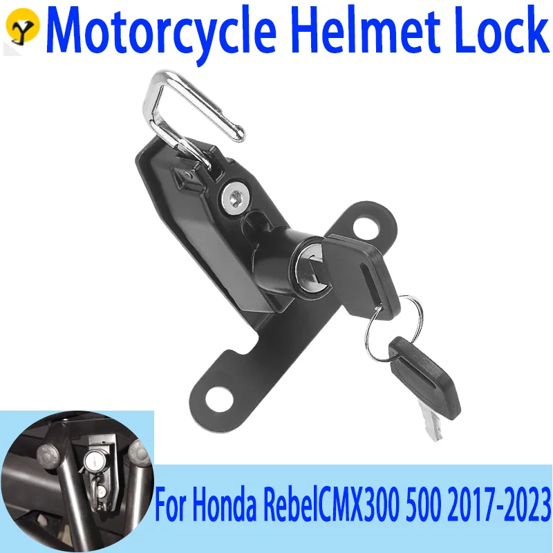 Motorcycle Helmet Lock Anti-theft Lock Suitable for Honda Rebel 300 500 1100 CM300 CM500 CM1000 CMX300 CMX500 CMX1100 2017-2023