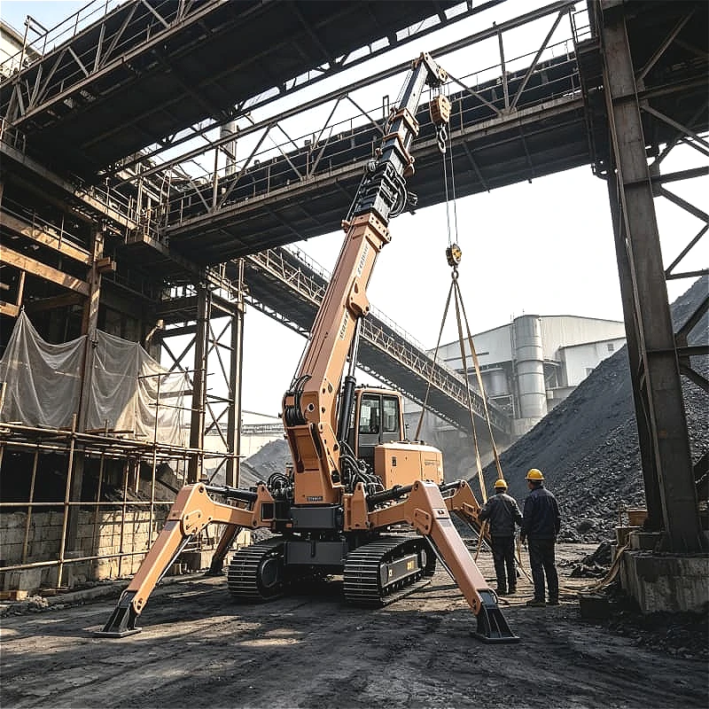 Steel Structure Spider Crane Mini Crawler Telescopic Hoist for Building Erection 8Ton Capacity Customized High Efficiency