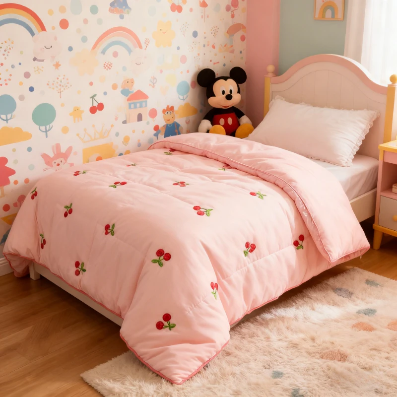 Thermal Insulating Heavyweight Hypoallergenic Embroidered Comforter Ultra Soft All Season Bedding for College Dormitory Students