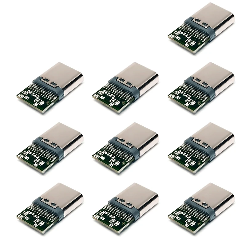 10PCS type-c24p 5A high current PCB board 24 pin USB data charging plug mother base 4 solder joints