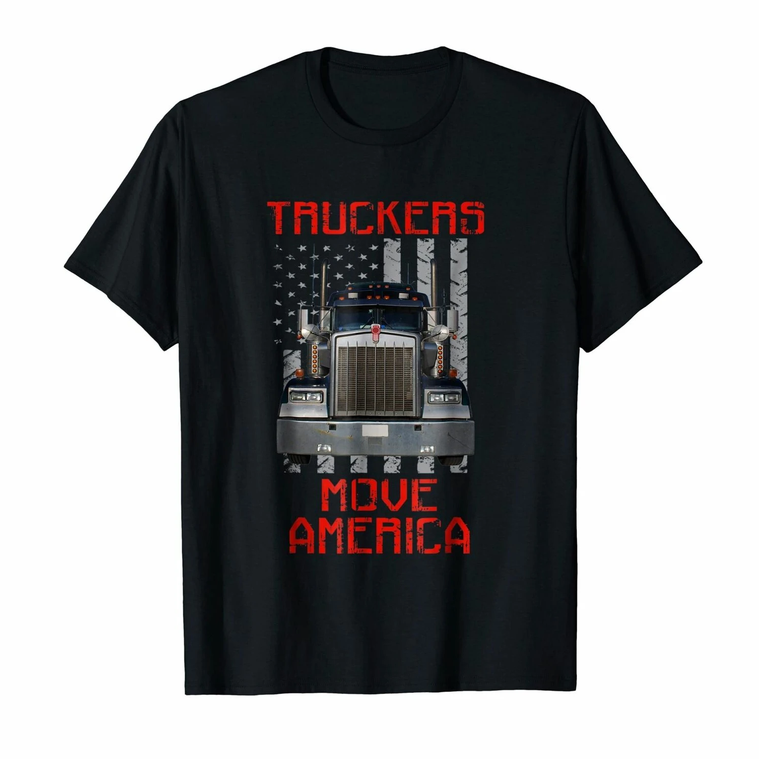 Funny Trucker Move America Truck Driver T Shirt New 100% Cotton Short Sleeve O-Neck T-shirt Casual Mens Top