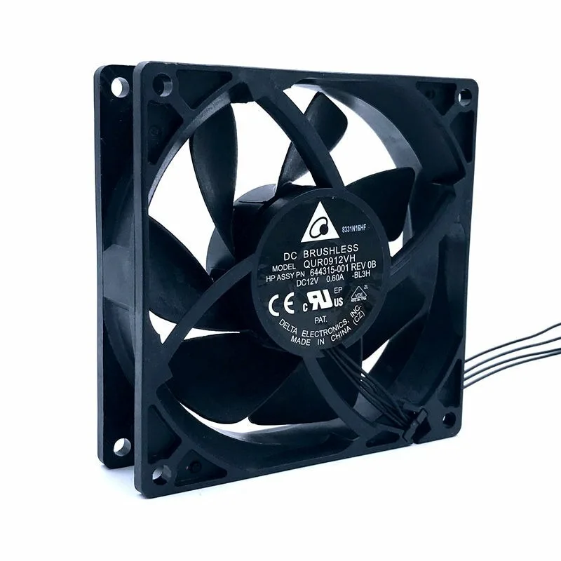 

for DELTA QUR0912VH 92mm 92*92*25mm 12V 0.60A 4 lines pwm 800-4000RPM cooling fan