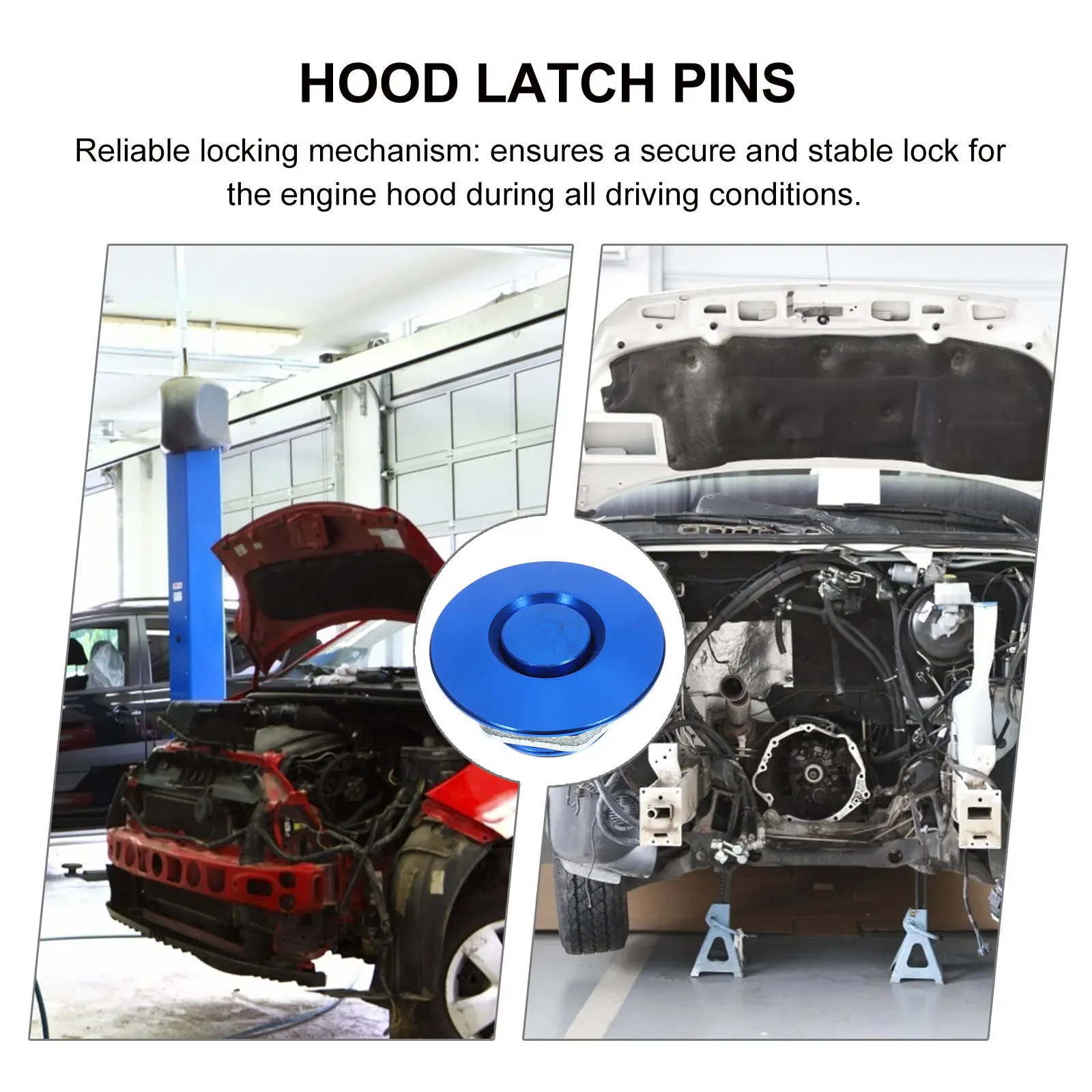 Quick Latch Hood Pin for Car Engine Hood Iron Bumper Fastener with Electroplated Finish Stylish Secure Locking