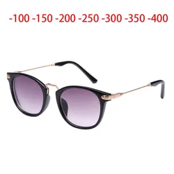 New Finished Myopia Sun Glasses Fashion Gray Lens Metal Legs With Degrees Sunglasses -1 -1.5 -2.0 -2.5 -3.0 -3.5 -4.0