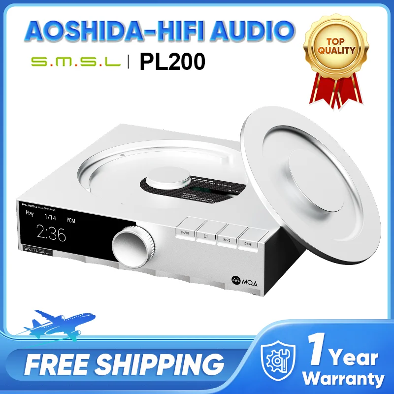 

SMSL PL200 MQA-CD Player Hi-res Digital Audio CD Player AK4499EX DAC Bluetooth5.1 Headphone Amplifier DSD512 PCM768 Wireless